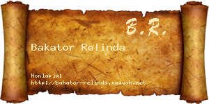 Bakator Relinda névjegykártya